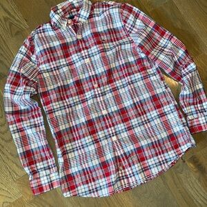Vineyard Vines Red and Blue Plaid Kids Button Down Shirt sz Youth Large (16)